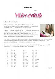 English Worksheet: Miley Cyrus