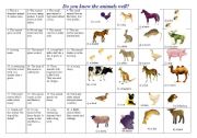 English Worksheet:  Do you know the animals well?