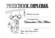 English Worksheet: Preschool Diploma