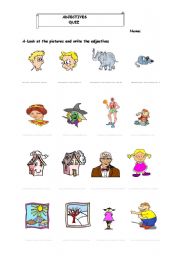 English Worksheet: adjectves