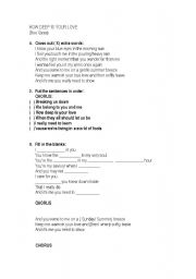 How deep is your love? song and nurs…: English ESL worksheets pdf & doc