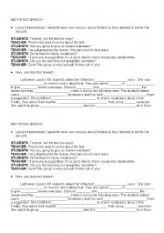 English Worksheet: Reported Speech