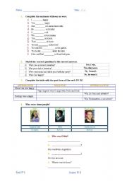 English Worksheet: Past Simple Test:  Verb 