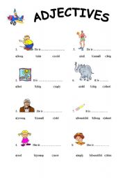 English Worksheet: ADJECTIVES