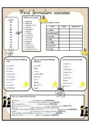 WORD FORMATION EXERCISES