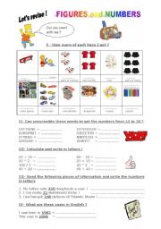 English Worksheet: Figures and numbers