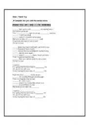 English worksheet: Dido Thank you