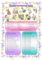 English Worksheet: Present Continuous Tense