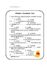 English worksheet: weather