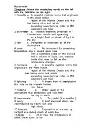 English worksheet: weather