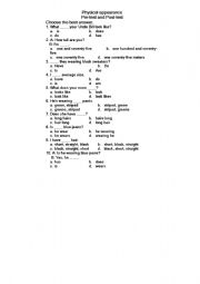 English Worksheet: phisical appearance