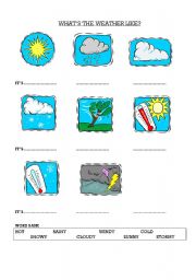 English Worksheet: THE WEATHER DICTIONARY