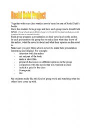 English worksheet: Roald Dahl project