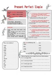 English Worksheet: PRESENT PERFECT SIMPLE