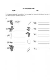 English Worksheet: The demonstratives