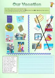 English Worksheet: Our vacation -(past simple)