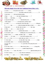 English Worksheet: Past continuous /Simple Past 