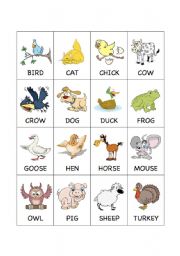 Barnyard Animal Flashcards 1