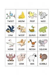 English Worksheet: Barnyard Animal Flashcards 2