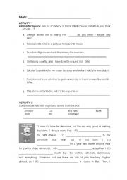 English worksheet: modal verbs