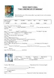 English Worksheet: NARNIA: VIDEO WATCHING TASKS