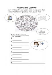 English Worksheet: present simple questions