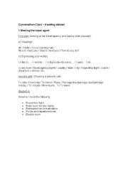 English worksheet: conversation class - traveling abroad 1