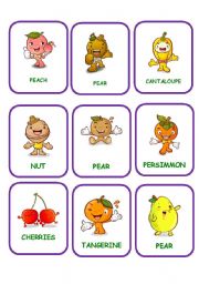 English Worksheet: FRUITS SET 1