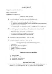 present perfect simple lesson plan