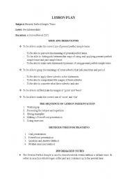 English Worksheet: present perfect simple lesson plan