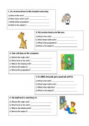 English Worksheet: Parts of Speech for Beginners