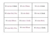 English Worksheet: Time-Bingo Game-1