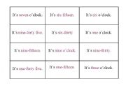 English worksheet: Time-Bingo Game-1