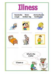 English Worksheet: illness