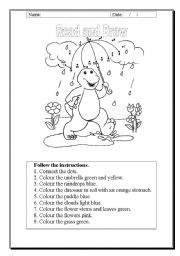 English Worksheet: Read and draw