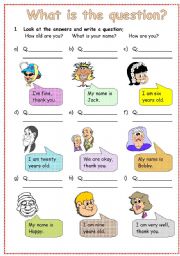 English Worksheet: WH-QUESTIONS    ( I )    : BEGINNERS 
