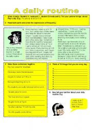 English Worksheet: A DAILY ROITINE