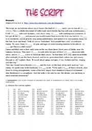 English Worksheet: The Script
