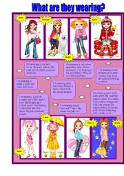 English Worksheet: Clothes. What are they wearing?