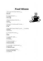 English Worksheet: Food idioms