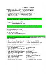 English Worksheet: present perfect 