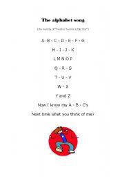 English Worksheet: The alphabet song