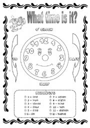 English Worksheet: Time and Hours