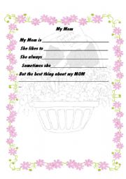 English worksheet: MY MOM