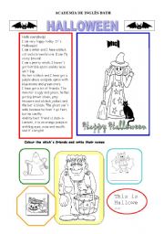 English Worksheet: Colour the witch and her friends