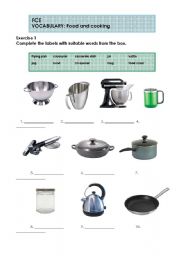 English Worksheet: FCE - Food and cooking