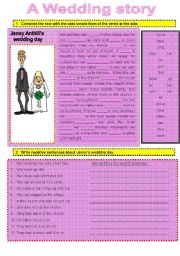 English Worksheet: A WEDDING STORY