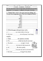 English Worksheet: past tense verbs