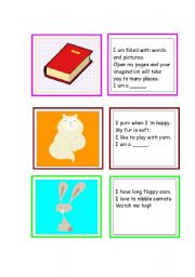 English Worksheet: Vocabulary Cards - Riddles