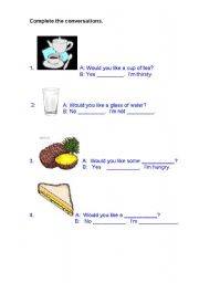 English Worksheet: Would you like...?